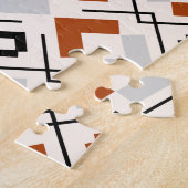 Scandinavisch verbrand oranje grijs en beige geome legpuzzel (Zijkant)