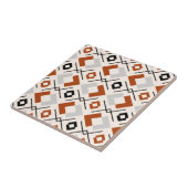 Scandinavisch verbrand oranje grijs en beige geome tegeltje (Zijkant)