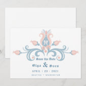 Scandinavisch volk save the date (Voorkant / Achterkant)