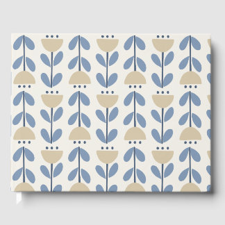 Scandinavisch Volkse Bloem Streep Patroon Gastenboek