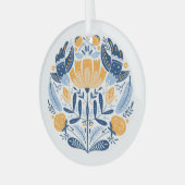 Scandinavisch Volkskunst Bloemen Ornament (Voorkant links)