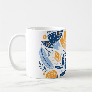 Scandinavisch Volkskunst Bloemen Ornament Koffiemok