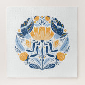 Scandinavisch Volkskunst Bloemen Ornament Legpuzzel (Verticaal)