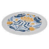 Scandinavisch Volkskunst Bloemen Ornament Snijplank (Hoek)