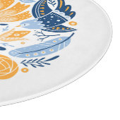 Scandinavisch Volkskunst Bloemen Ornament Snijplank (Hoek)