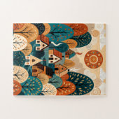 Scandinavisch Volkskunst Dorp - Herfstheuvels & Co Legpuzzel (Horizontaal)