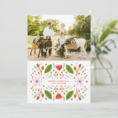 Scandinavisch Volkskunst Kerst Lijst Feestdagenkaart (Staand voorkant)