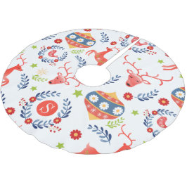 Scandinavisch volkskunst monogram kerst kerstboom rok