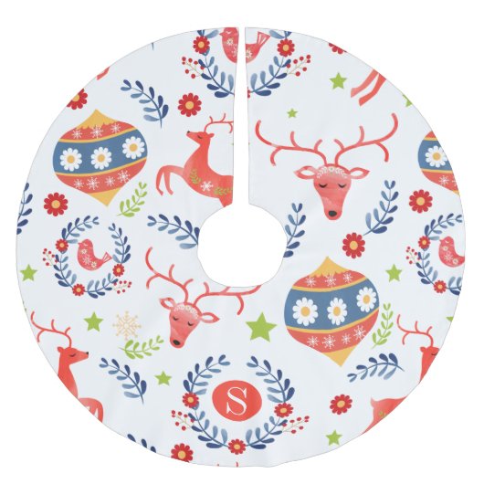 Scandinavisch volkskunst monogram kerst kerstboom rok (Voorkant)