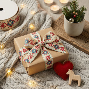 Scandinavisch volkslint voor feestdagen grosgrain lint