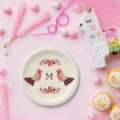 Scandinavisch volksmotief met vogels en bloemen papieren bordje (Feest)