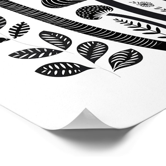 Scandinavisch Volkspaddenstoel Art Poster (Hoek)