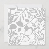 Scandinavisch winter blauw bloemenpatroon bruiloft kaart (Achterkant)