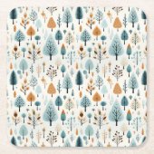 Scandinavisch Winterbos Kartonnen Onderzetters (Voorkant)