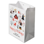 Scandinavisch winterlandschap Kerstvakantie Medium Cadeauzakje (Achterkant Gekanteld)