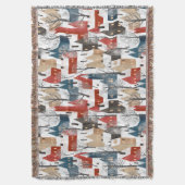 Scandinavisch winterpatroon met kleine stad deken (Voorkant Verticaal)