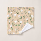 Scandinavisch wit bloemmotief bad handdoek (Wasdoekje)