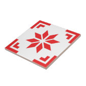 Scandinavisch wit rood geometrische tegels tegeltje (Zijkant)