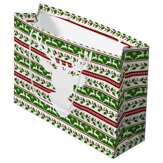 Scandinavisch Witte Rendier  Groot Cadeauzakje (Voorkant Gekanteld)