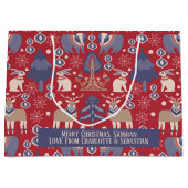 Scandinavisch Woodland - Gepersonaliseerd kerstfee Groot Cadeauzakje (Voorkant)