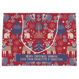 Scandinavisch Woodland - Gepersonaliseerd kerstfee Groot Cadeauzakje