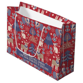 Scandinavisch Woodland - Gepersonaliseerd kerstfee Groot Cadeauzakje