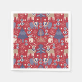 Scandinavisch Woodland Nordic Christmas Servet (Voorkant)
