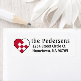 Scandinavisch Yule hart - gepersonaliseerd Etiket