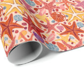 Scandinavisch zomerpatroon: zeesterren Zee Cadeaupapier (Rol Hoek)
