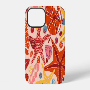 Scandinavisch zomerpatroon: zeesterren Zee iPhone 12 Hoesje