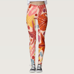 Scandinavisch zomerpatroon: zeesterren Zee Leggings
