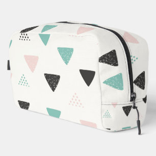 Scandinavisch zwart groen roze abstract patroon toilettasje