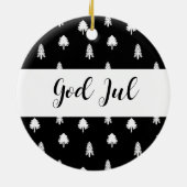 Scandinavisch zwart patroon God jul Kerstmis Keramisch Ornament (Achterkant)