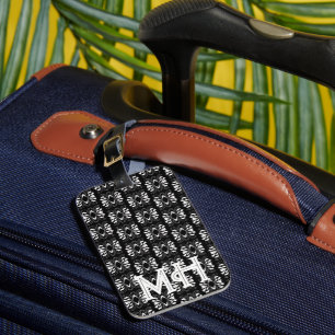 Scandinavisch zwart-wit modern flair ontwerp bagagelabel