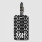 Scandinavisch zwart-wit modern flair ontwerp bagagelabel (Voorkant (verticaal))