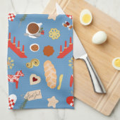 Scandinavisch/Zweeds Jul-kerstboomontwerp Theedoek (Quarter Fold)