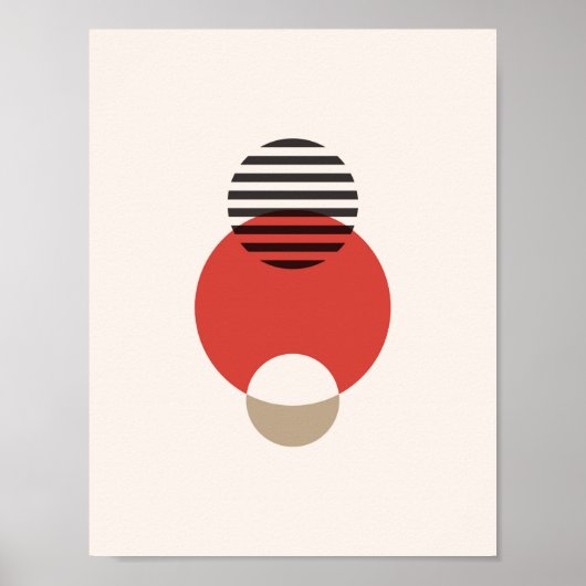 Scandinavische Abstracte geometrische circletkunst Poster (Voorkant)