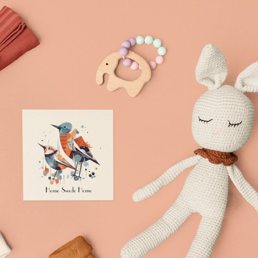 Scandinavische Abstracte vogels, aanpasbaar