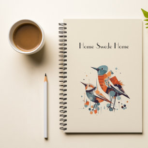 Scandinavische Abstracte vogels, aanpasbaar Planner