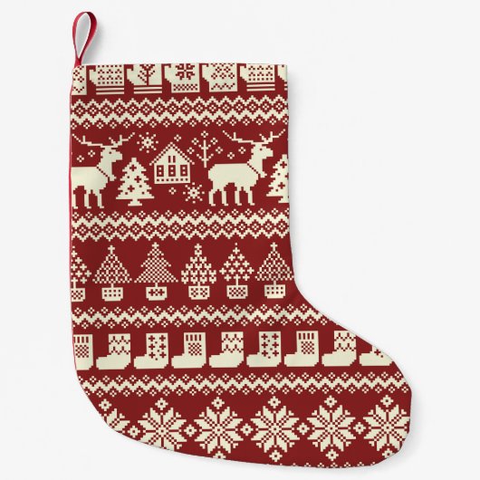 Scandinavische afbeelding kleine kerstsok (Voorkant)