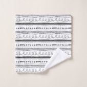 Scandinavische afdrukken met zwarte en witte handt bad handdoek (Wasdoekje)