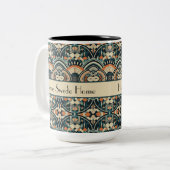 Scandinavische Art Deco aanpasbaar Tweekleurige Koffiemok (Voorkant links)