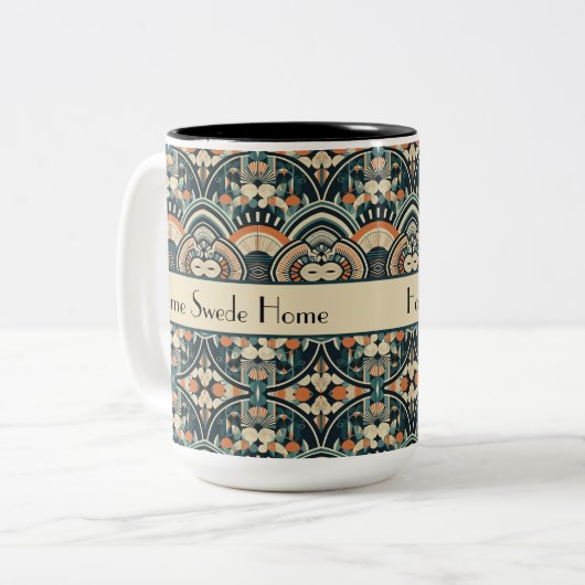 Scandinavische Art Deco aanpasbaar Tweekleurige Koffiemok (Voorkant links)