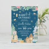 Scandinavische 'Baby het is koud buiten' Baby show Kaart (Staand voorkant)