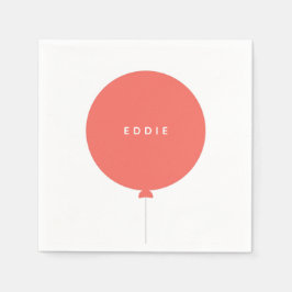 Scandinavische ballon | Coral Pink Birthday Servet