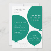 Scandinavische ballon | Groen modern Baby shower Kaart (Voorkant)