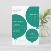 Scandinavische ballon | Groen modern Baby shower Kaart (Staand voorkant)