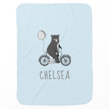 Scandinavische Beer op Bike Minimalist Blue
