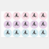 Scandinavische Beer op Bike-minimalistische pastel Labels (Vel)