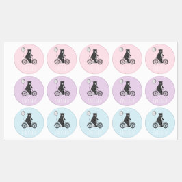 Scandinavische Beer op Bike-minimalistische pastel Labels